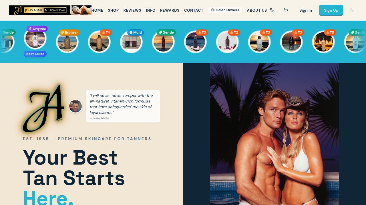 John Abate International live website built by AURA Agency